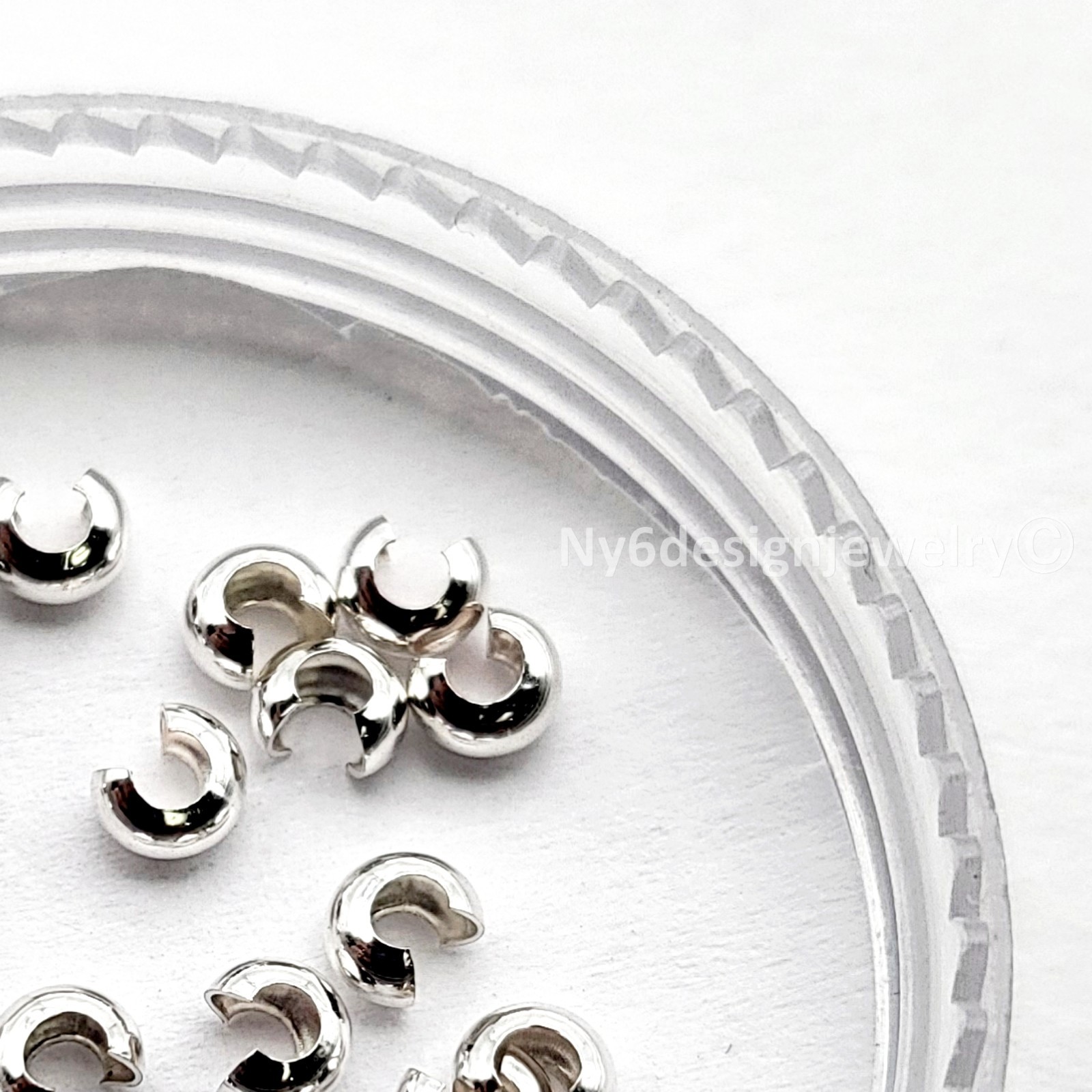 925 Sterling Silver Crimp Cover Beads 3mm – 20pcs Spacer Jewelry Findings