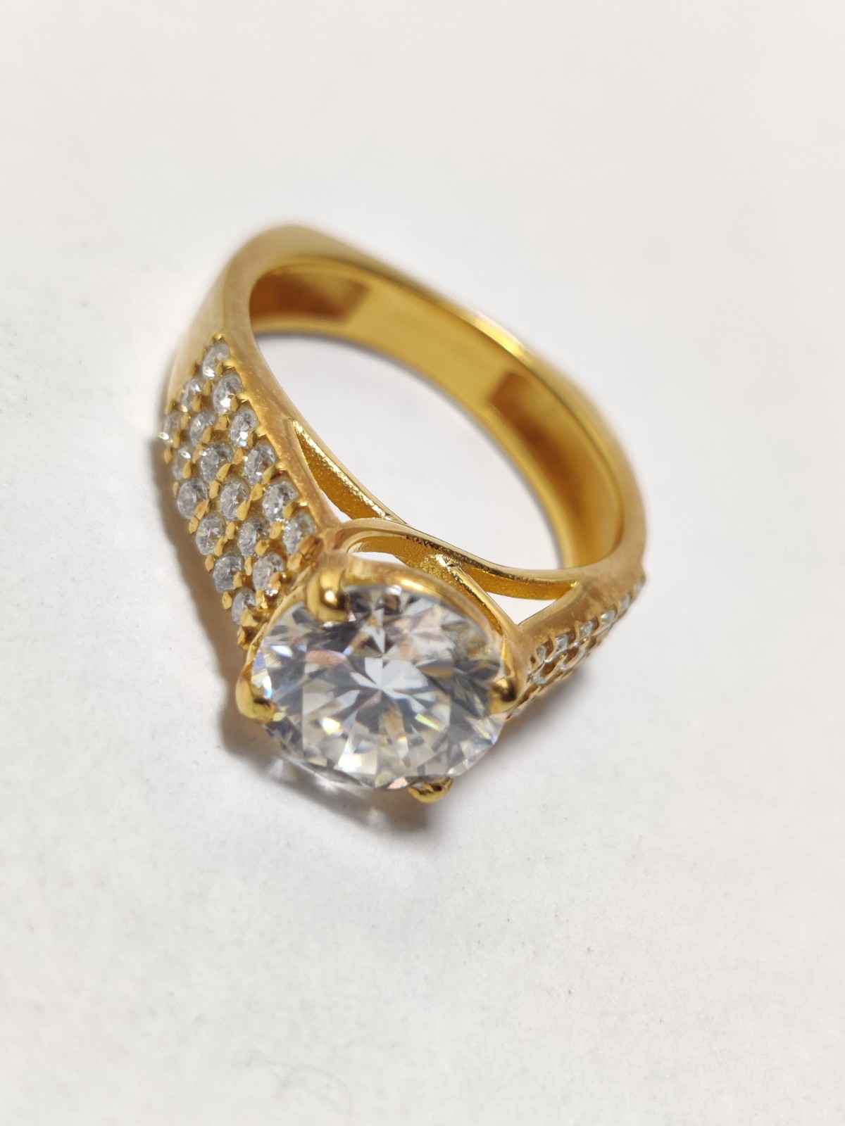 2ct 8mm Moissanite Engagement Ring 925 Sterling Silver 14K Gold Plated Wedding .