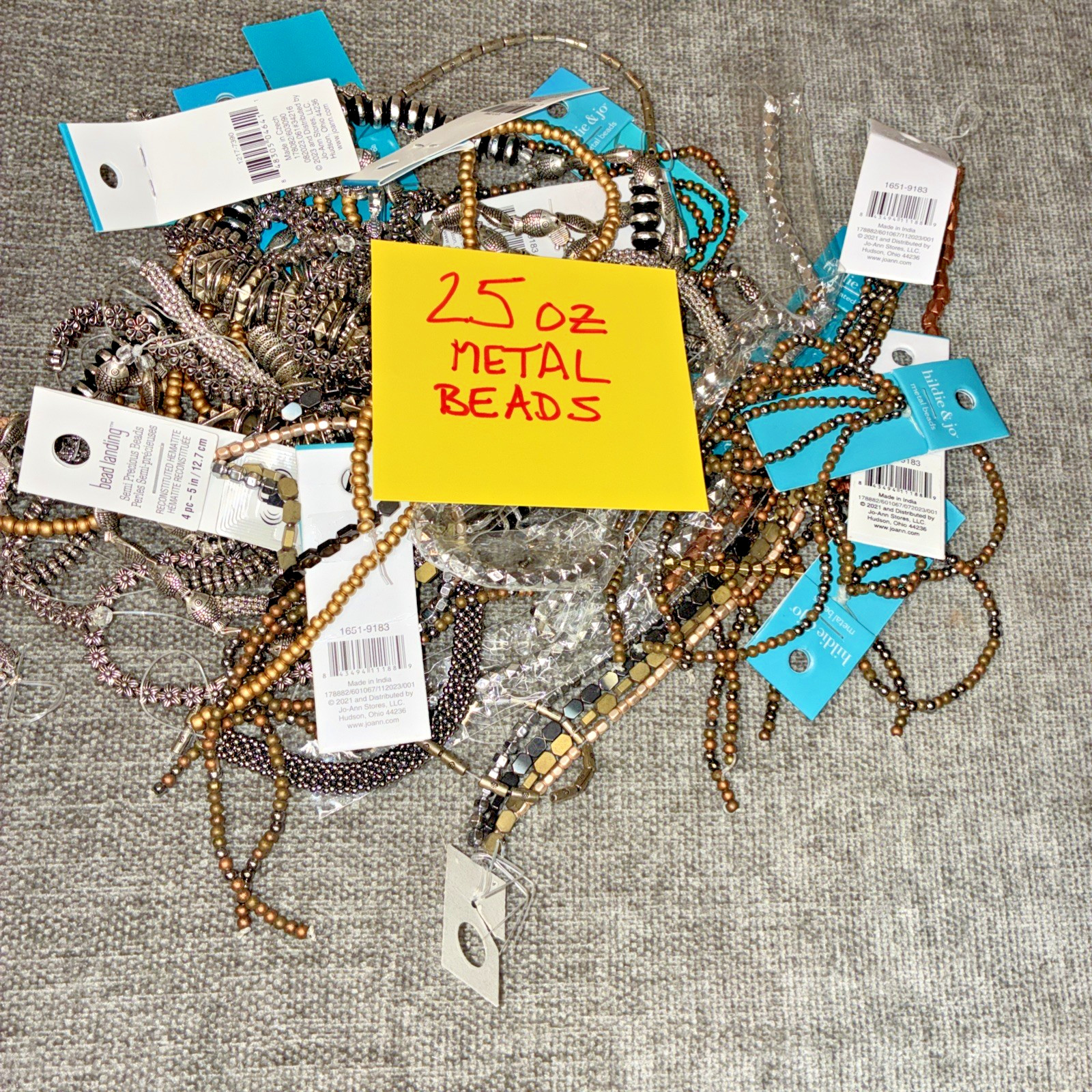 Large Bulk Lot 💥 Metal Beads 💥 JEWELRY MAKING – New – 25 Oz (0053)