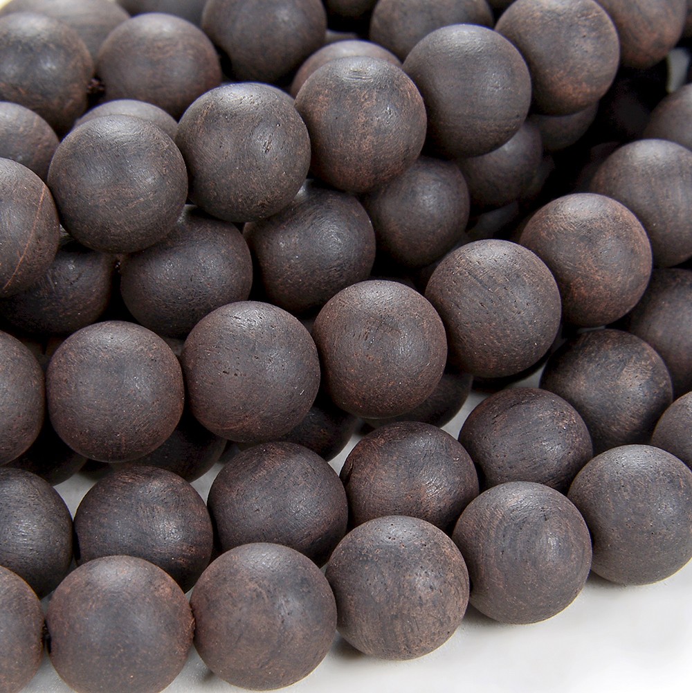 Matte Ebony Black Sandalwood Mala Beads Round 6MM 8MM 10MM 12MM 16inch(10-W0)