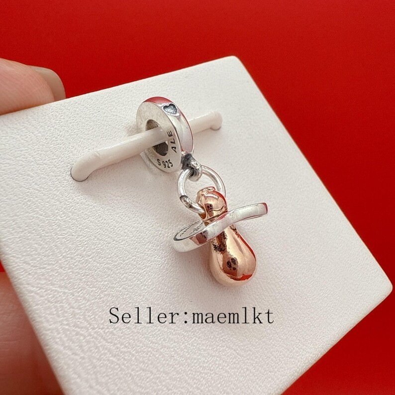 New 925 Sterling Silver Baby Pacifier Dangle Charm ,Charm for bracelet 781490C01