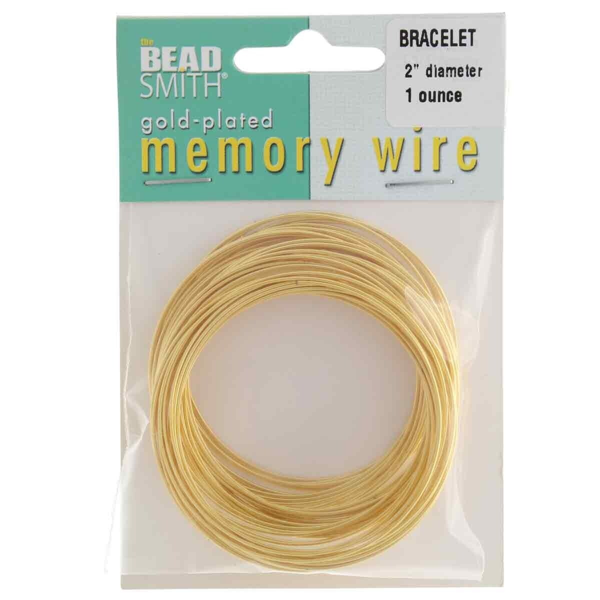 Memory Wire, 1 Oz (70 Loops) Gold Plated 2″ Round Memory Wire Bracelets