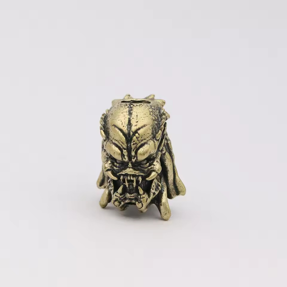 Alien Beast Brass Knife Bead EDC Paracord Lanyard DIY Outdoor Rope Pendant Beads
