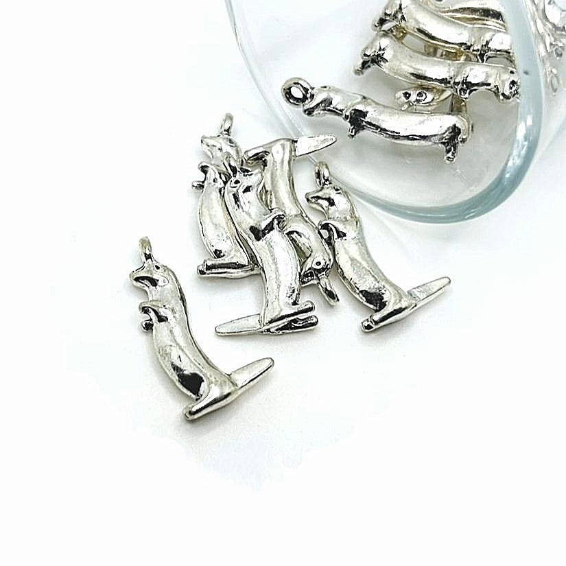Silver Standing Otter 3D Charms, 26x13mm – US Seller