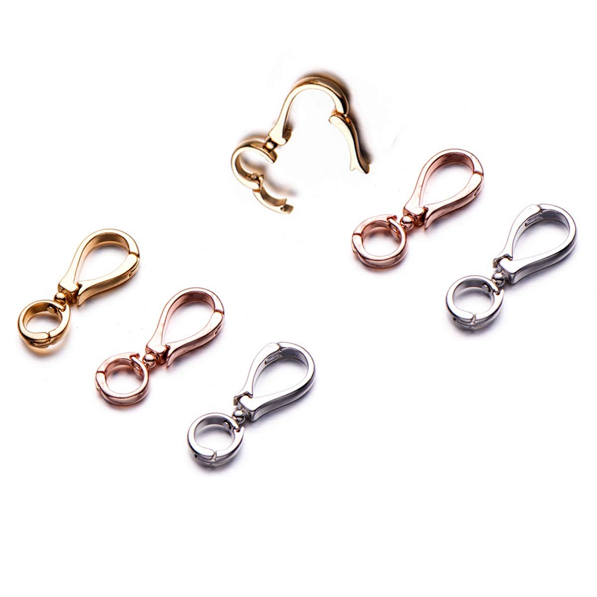 Double Opening Interchangeable Pearl Enhancer Connector Rose Gold,Silver