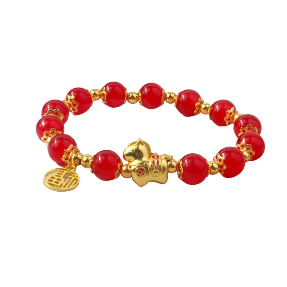 Chinese New Year of The Horse Natural Stone Bracelets Horse Stone Stretch B – 04