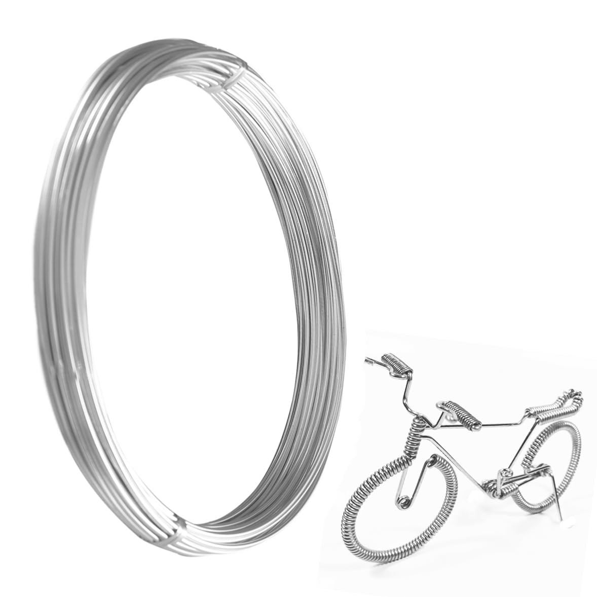 Aluminum Wire, 1 Roll 1.5mm 15 Gauge 32.8 Feet Silver Bendable 1.5mm,