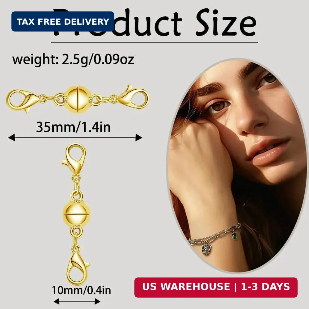 Magnetic Jewelry Clasps, Magnetic Necklace Clasps and Closures Easy-to-Use for J