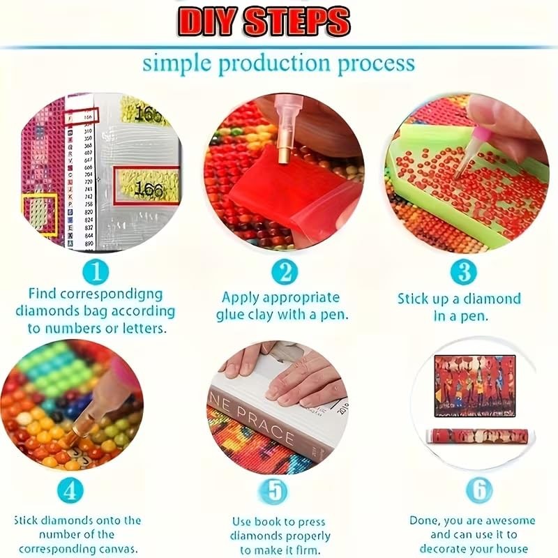 Large Diamond Art Painting, DIY Pack Round Diamond Painting Kits for Adult