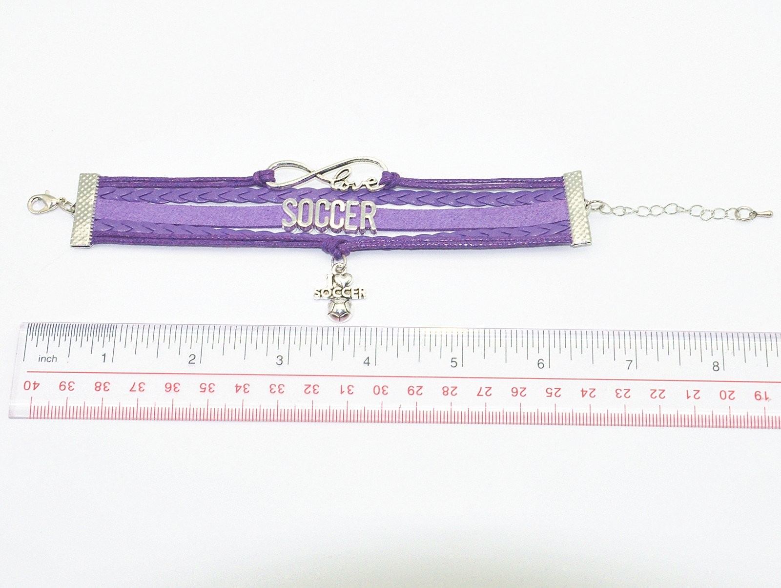 Infinity Soccer Bracelet With Ball Charm for Women, Men, Adult Lovers, Fans, Tea