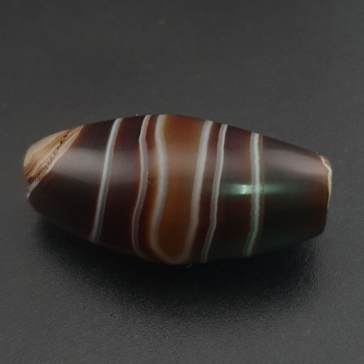 Antique Middle Eastern Natural Eye Agate Bead Amulet 31mm | Protective Talisman