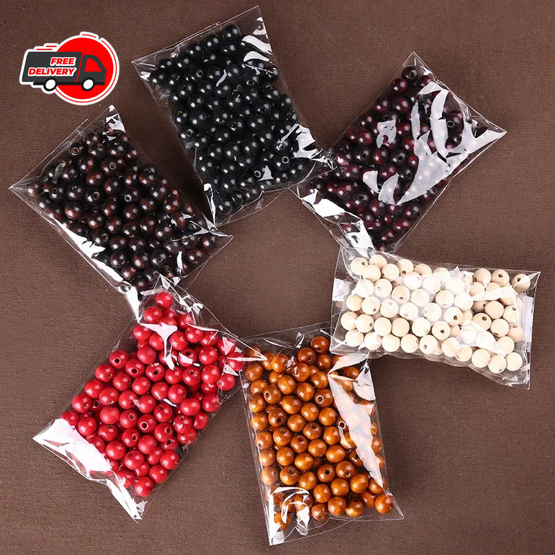Natural Round Wooden Beads Wood Jewelry Spacer Natural Loose Making Diy Craft Fo