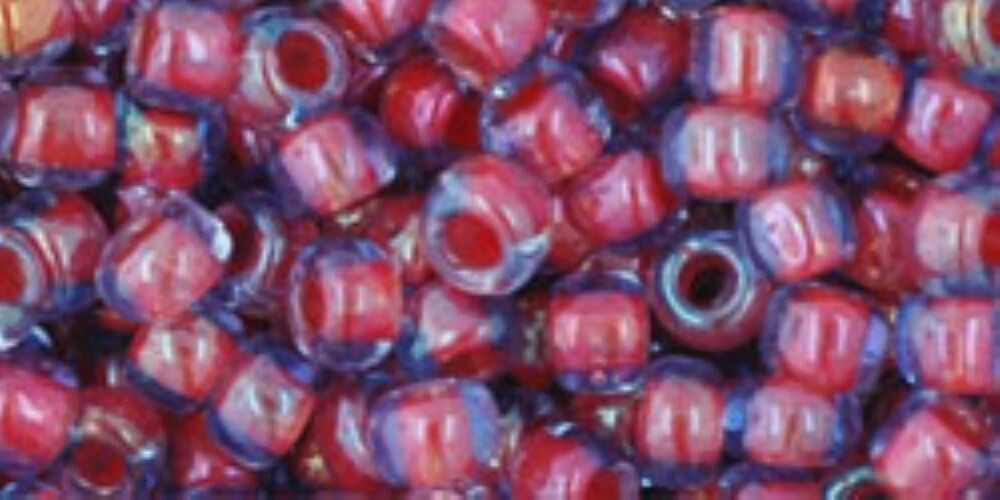 6/0, Toho Seed, #304, Inside-Color Lt. SAPPHIRE /HYACINTH Lined, 10g, TR-06-304