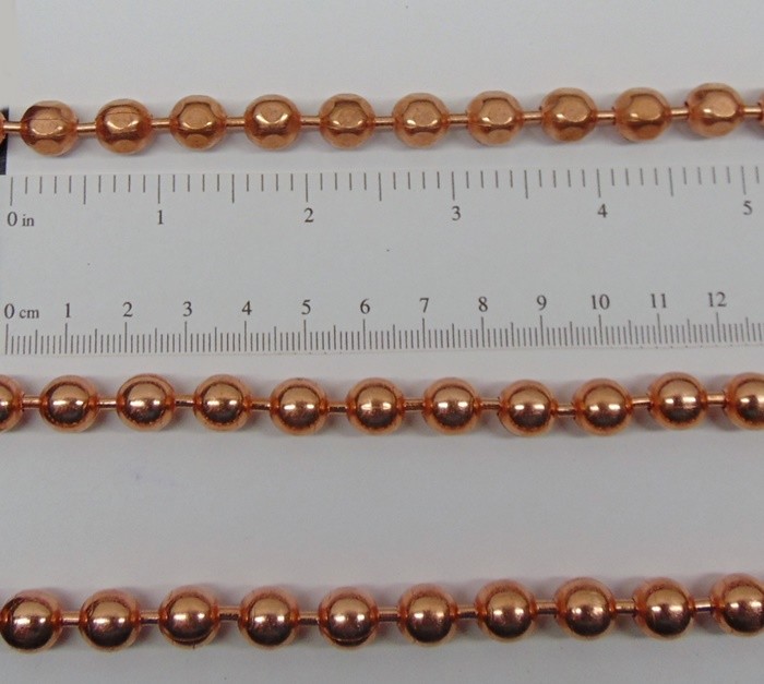 100% COPPER BALL #20 Bulk CHAIN 3/8″ 9.5mm Round + Faceted Bead ~ 3 to 100 feet