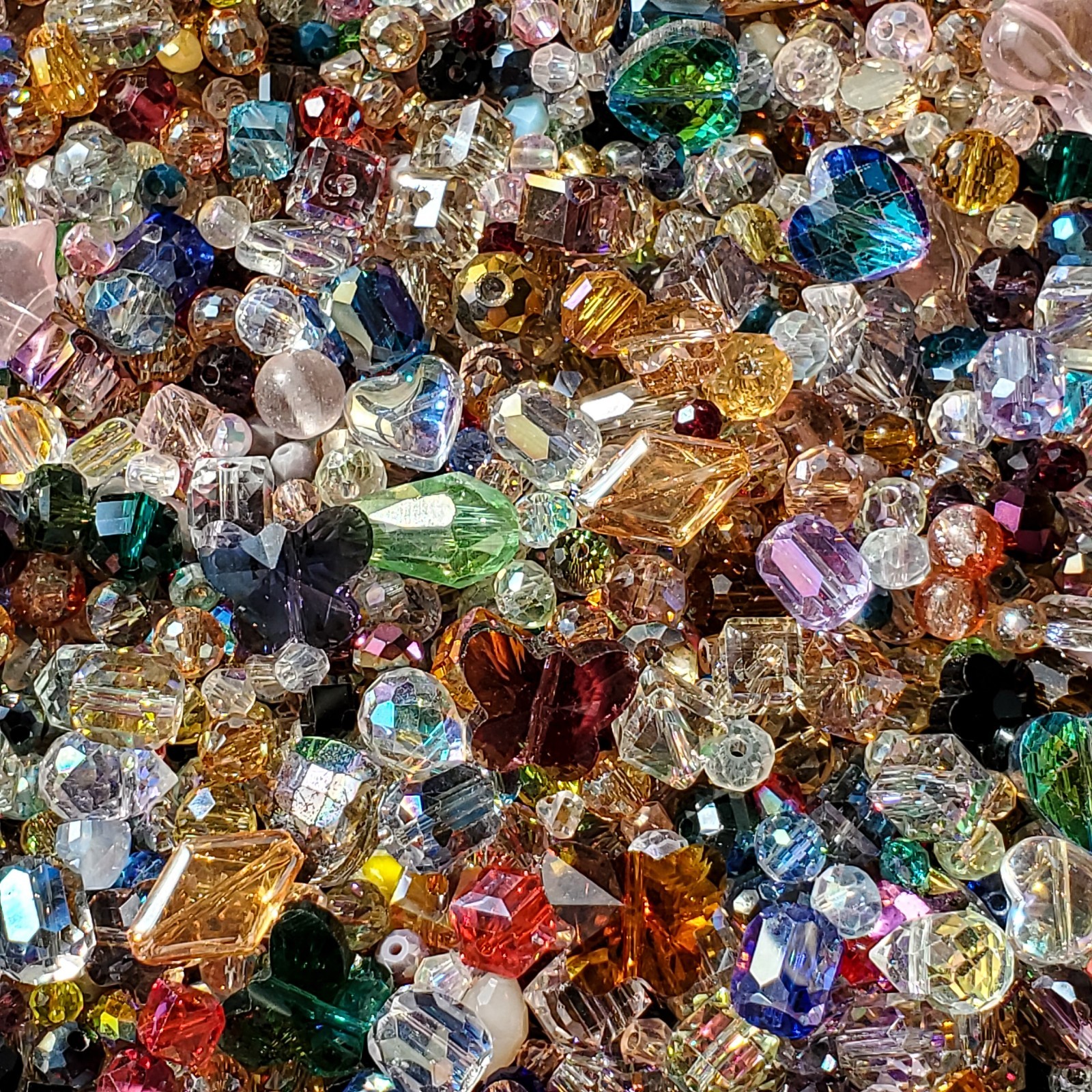 1000+ Glass Beads, 1 Lb. Loose Beads, Bulk Beads, Mix Shape Beads High Quality