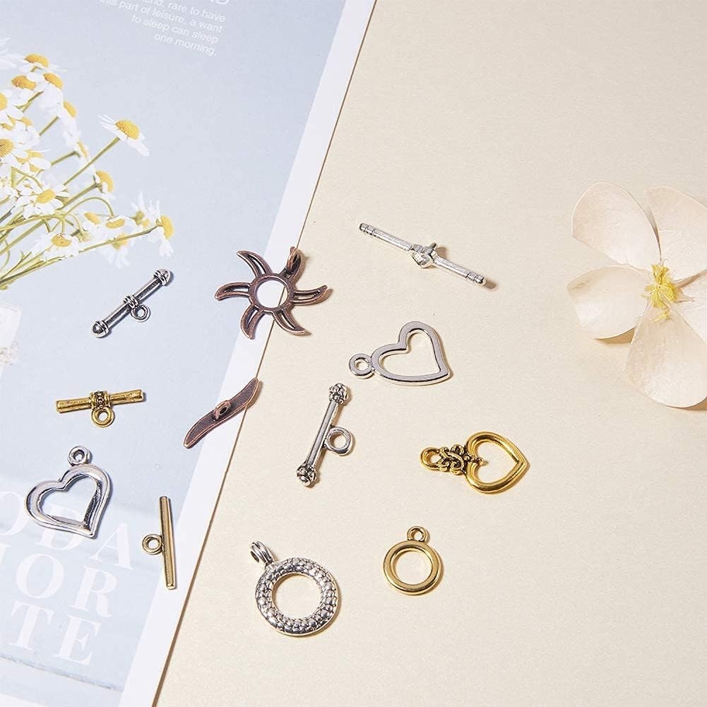Easy-to-Use 100 Sets Mixed Style Toggle Clasps for Creative Jewelry Projects