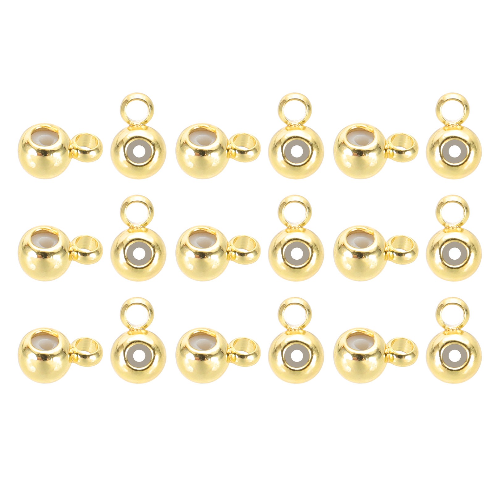 20 Pcs 3mm 14K Stopper Positioning Spacer Beads with Loop, Light Gold Tone