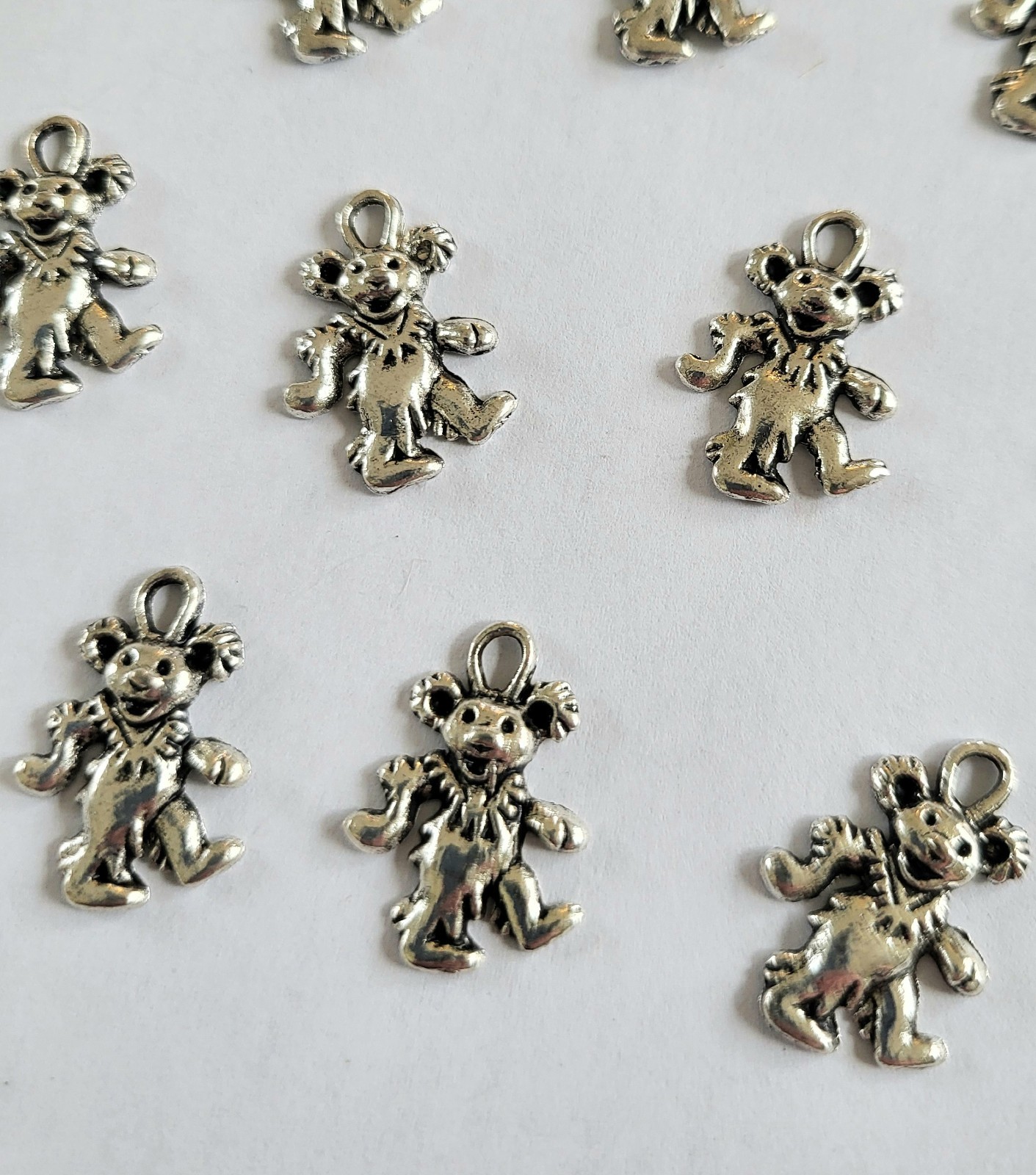 10 Dancing Bear Charms + FREEBIE Grateful Dead – Metal Tibetan Silver Pendants