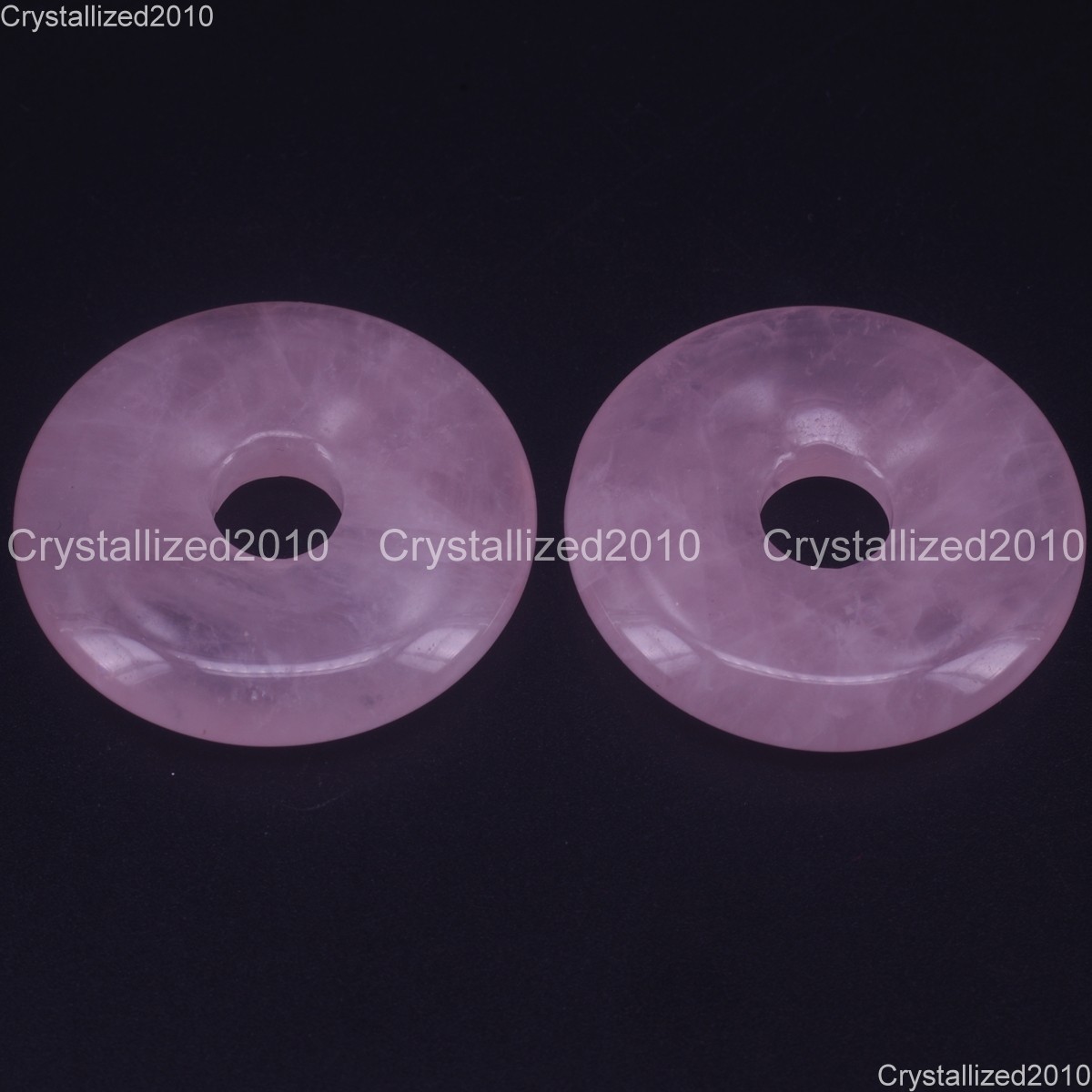 Natural Gemstone Donut Peace Buckle Pi Disc Charm Healing Pendant Beads 30mm