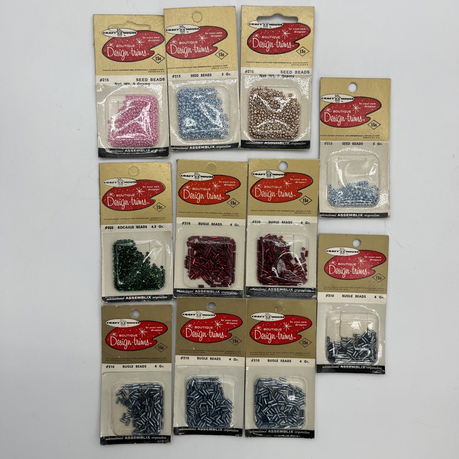 Craft House Boutique Design-trims Beads VTG 1963 Original Packaging 9 New 2 Open