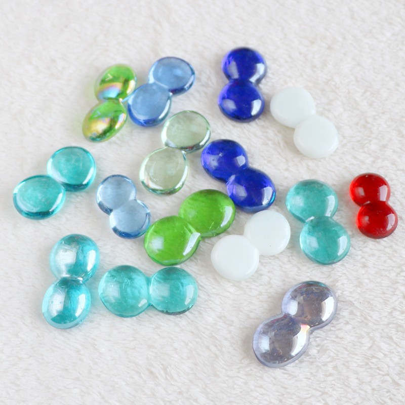 Figure-8 Glass Flat Beads Marbles Vase Fish Tank Decoration DIY Craft Home Decor