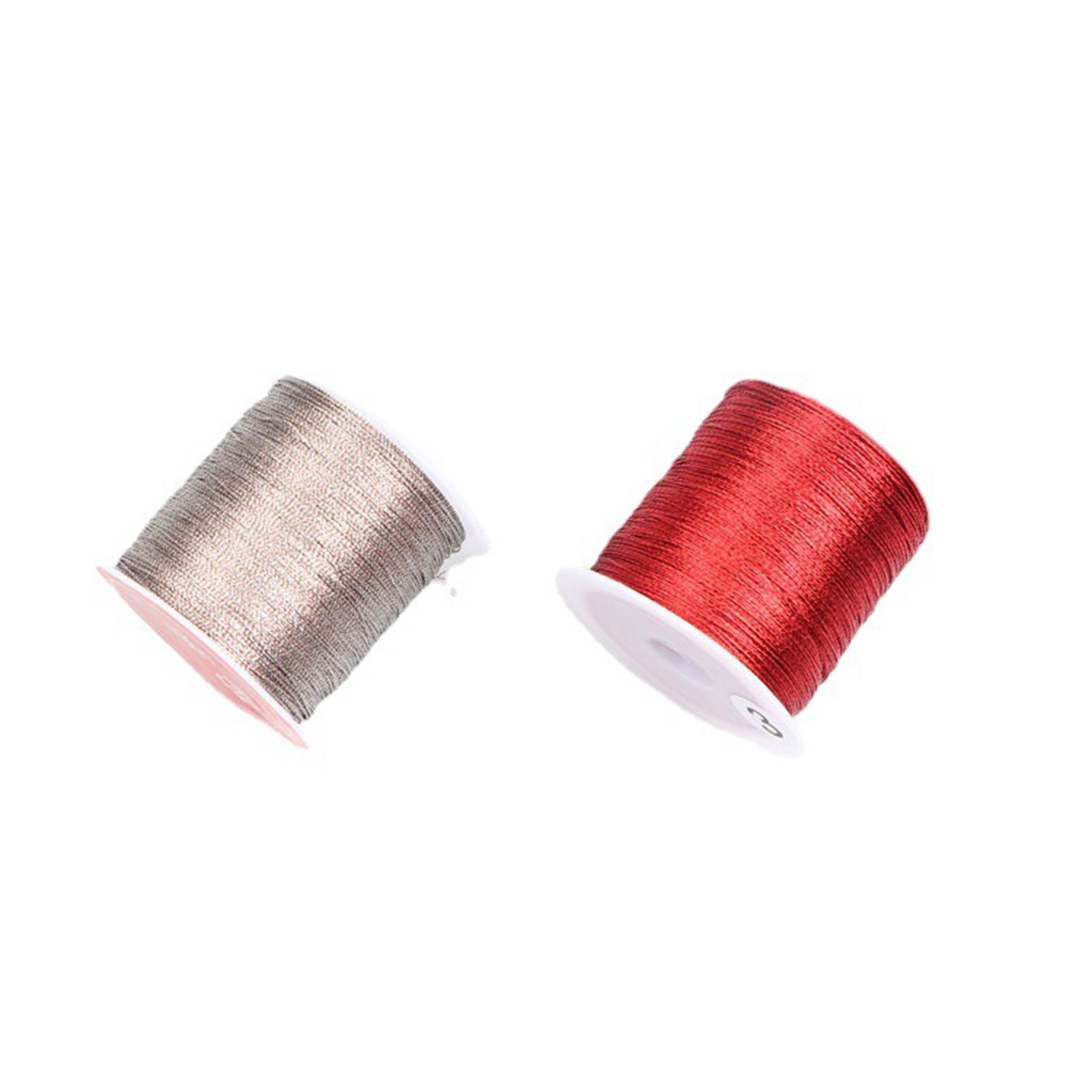 2 Spool Metallic Tinsel Cord Thread Beading Braided String Craft Jewelry