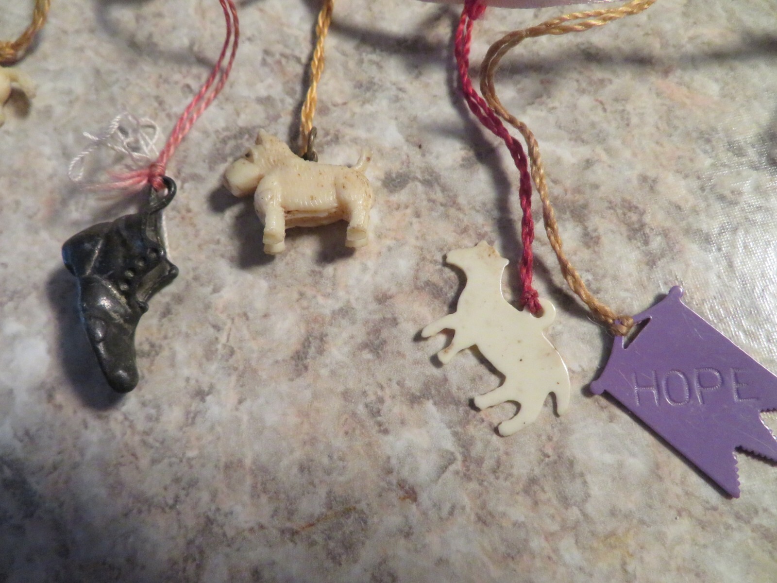 Lot of 25 + Vintage Plastic Charms Animals People Birds