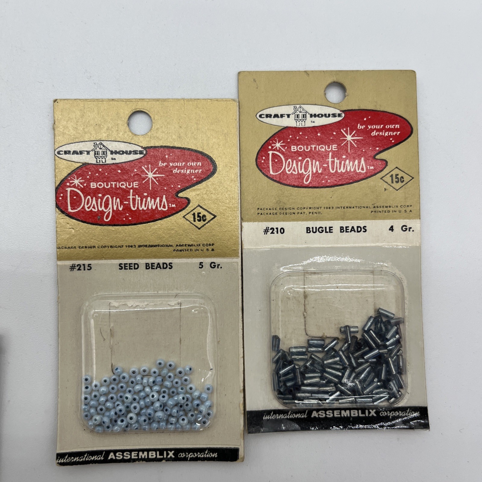 Craft House Boutique Design-trims Beads VTG 1963 Original Packaging 9 New 2 Open