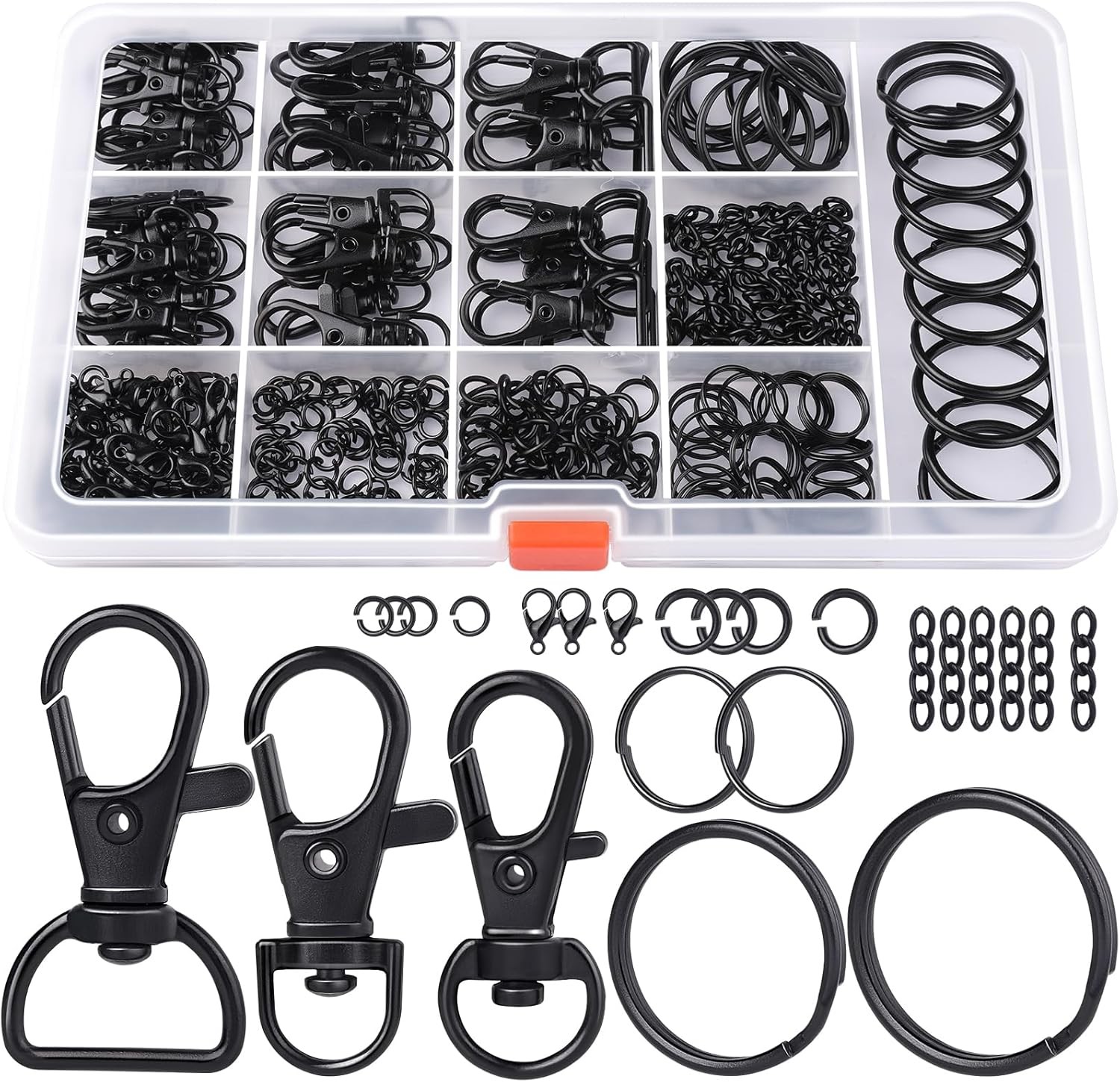 LEOBRO 265PCS Swivel Snap Hooks and Key Rings, Keychain Clips and Key Chain Ring