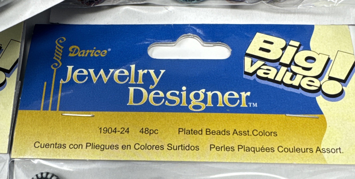 10X Darice Jewelry Designer 1904-24 Big Value Plastic Plated Beads , 480 Total