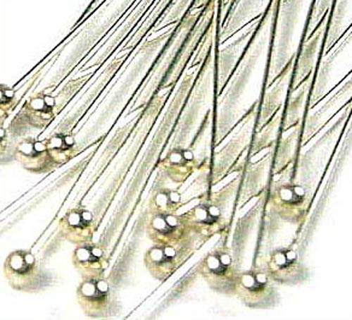 100pcs fine 28 gauge solid 925 Sterling Silver Ball head pin Headpin 1.5″ F11
