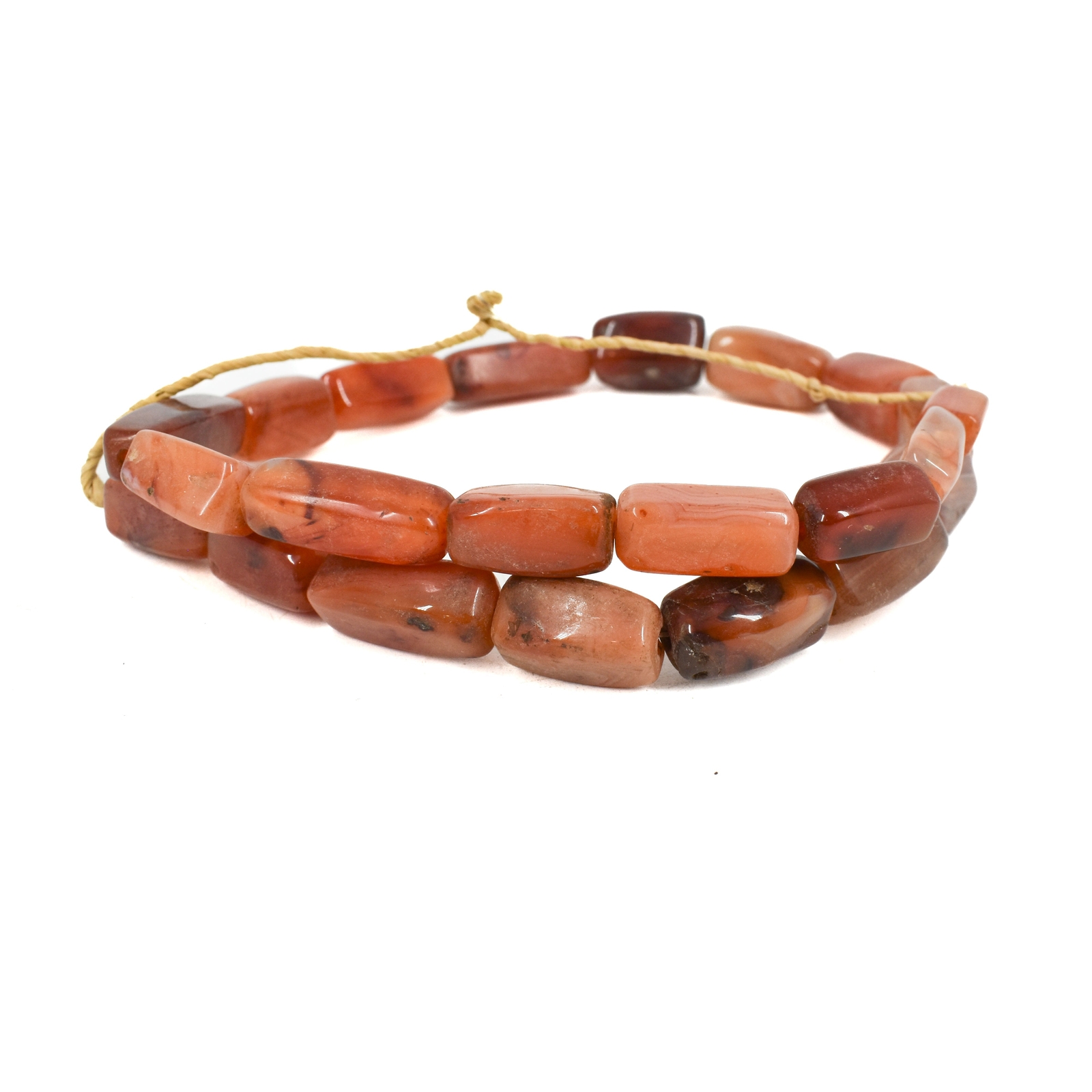 Carnelian Stone Faceted Rectangular Trade Beads