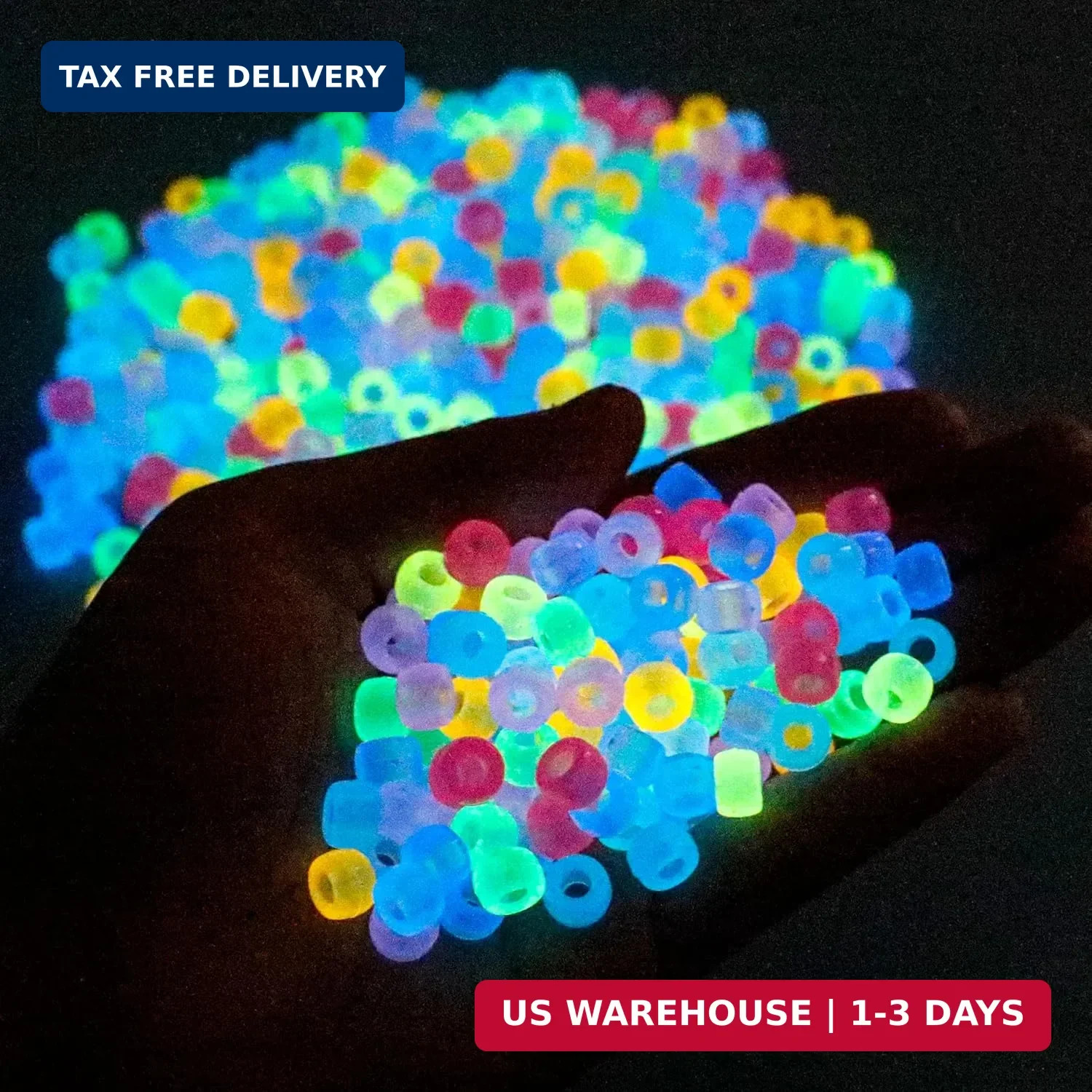 1000Pcs Glow in The Dark Pony Beads 9mm Plastic Kandi Beads Bulk for Friendship