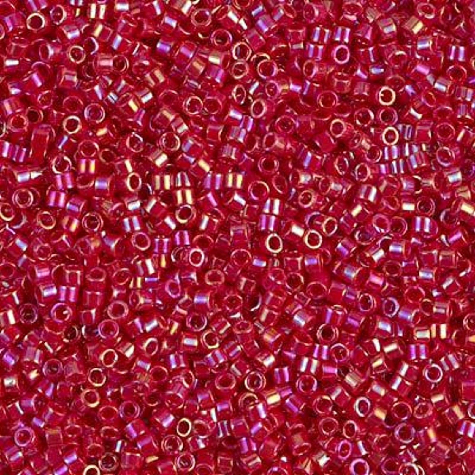 Miyuki 11/0 Delica Seed Beads, Opaque Red AB # 162 ~ 7.2 grams