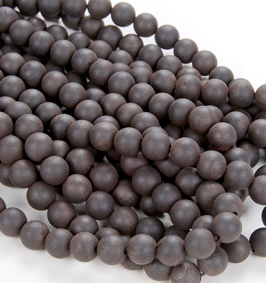Matte Ebony Black Sandalwood Mala Beads Round 6MM 8MM 10MM 12MM 16inch(10-W0)