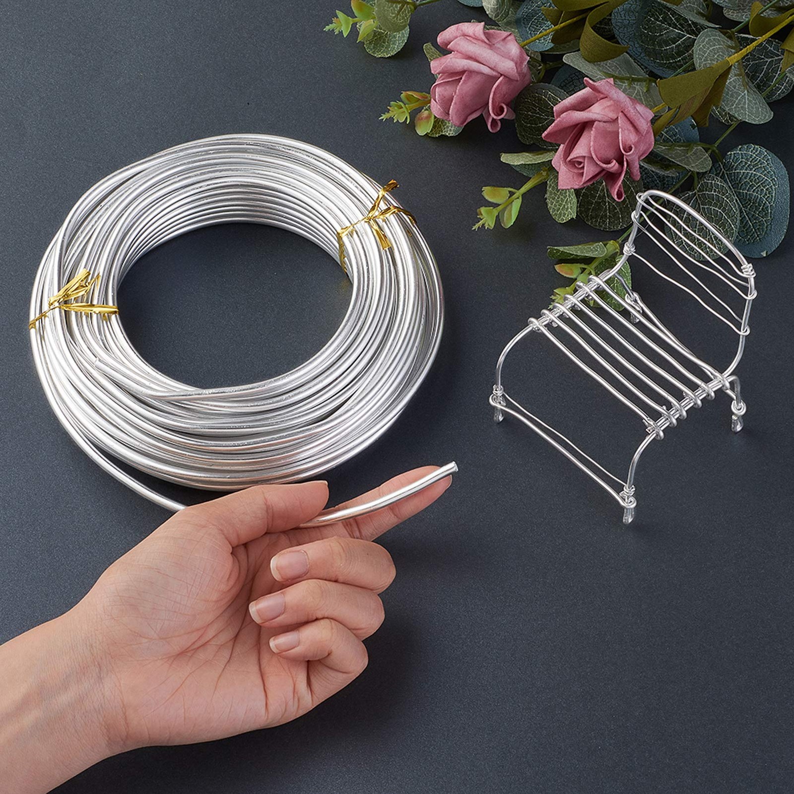 6 Gauge Aluminum Craft Wire 52 ft Silver Metal Bendable Sculpting Wire for Ch…