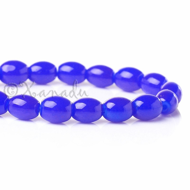Royal Blue Wholesale 10mm Glossy Oval Glass Beads G6045 – 50, 100 Or 200PCs