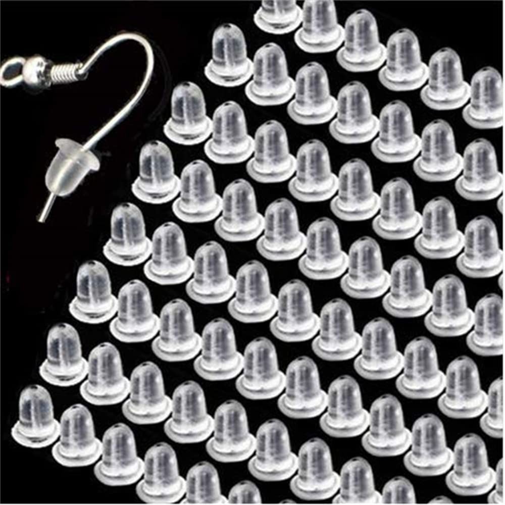NEoogod Rubber Earring Backs Replacements 100 Count (Pack of 1), 100pcs backs