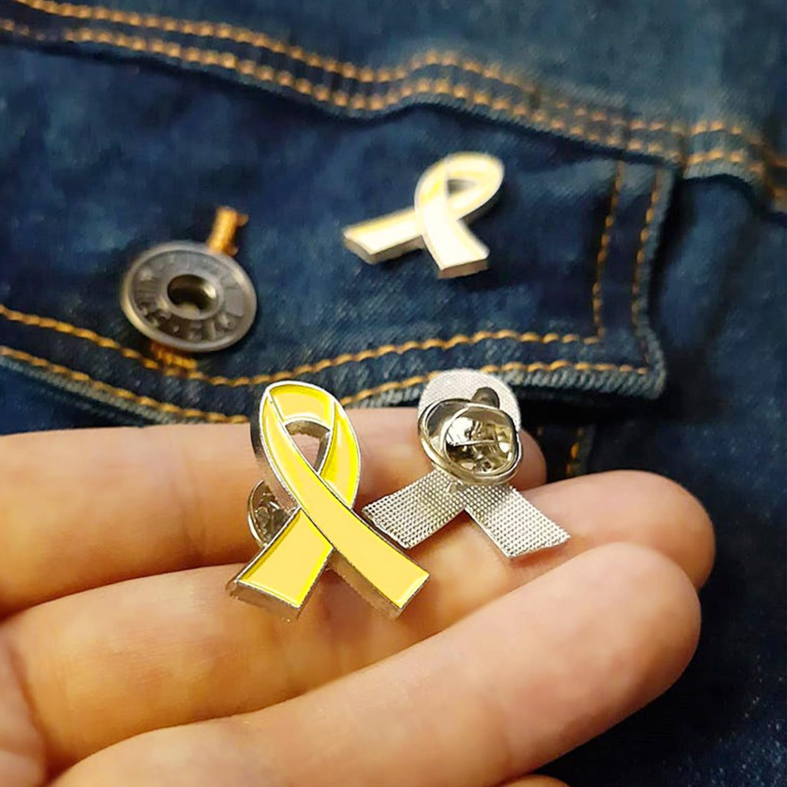 50/Pcs Bring Them Home Yellow Ribbon Pin-Hostages Israel Cancer Awareness Enamel