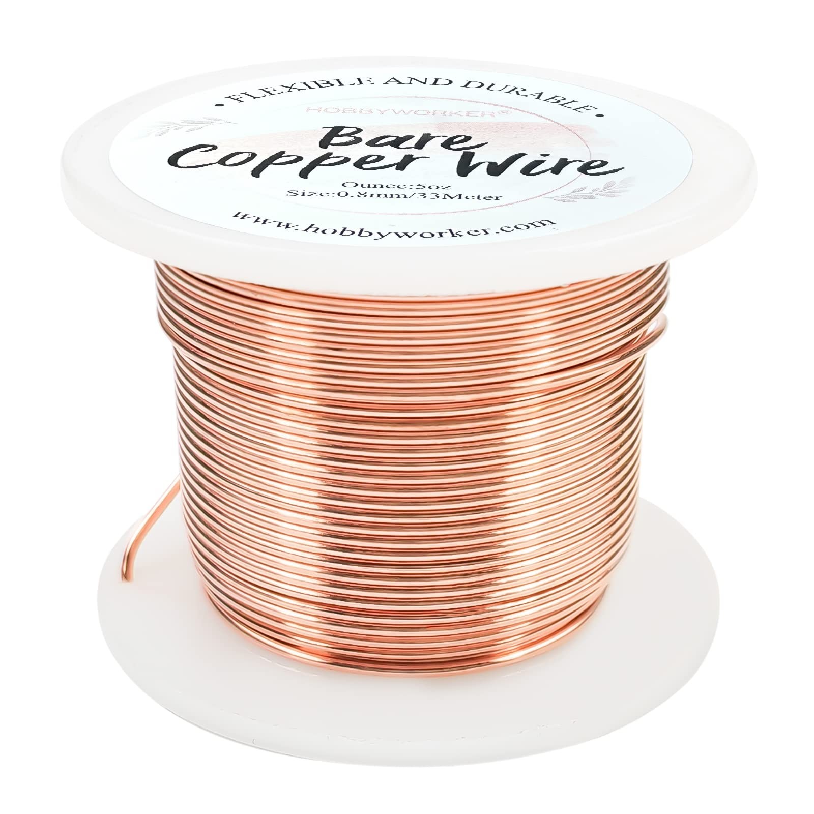 20 Gauge Bare Copper Wire 108FT/0.8mm Beading Craft Wire for Jewelry Making