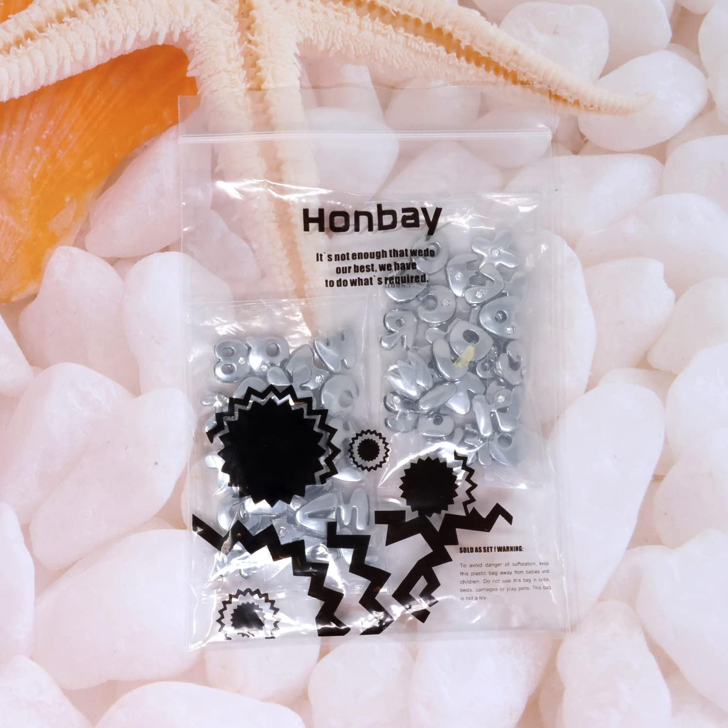 52PCS Alphabet Letter A-Z Alloy Slider Charms Crystal Rhinestone Letter Beads wi
