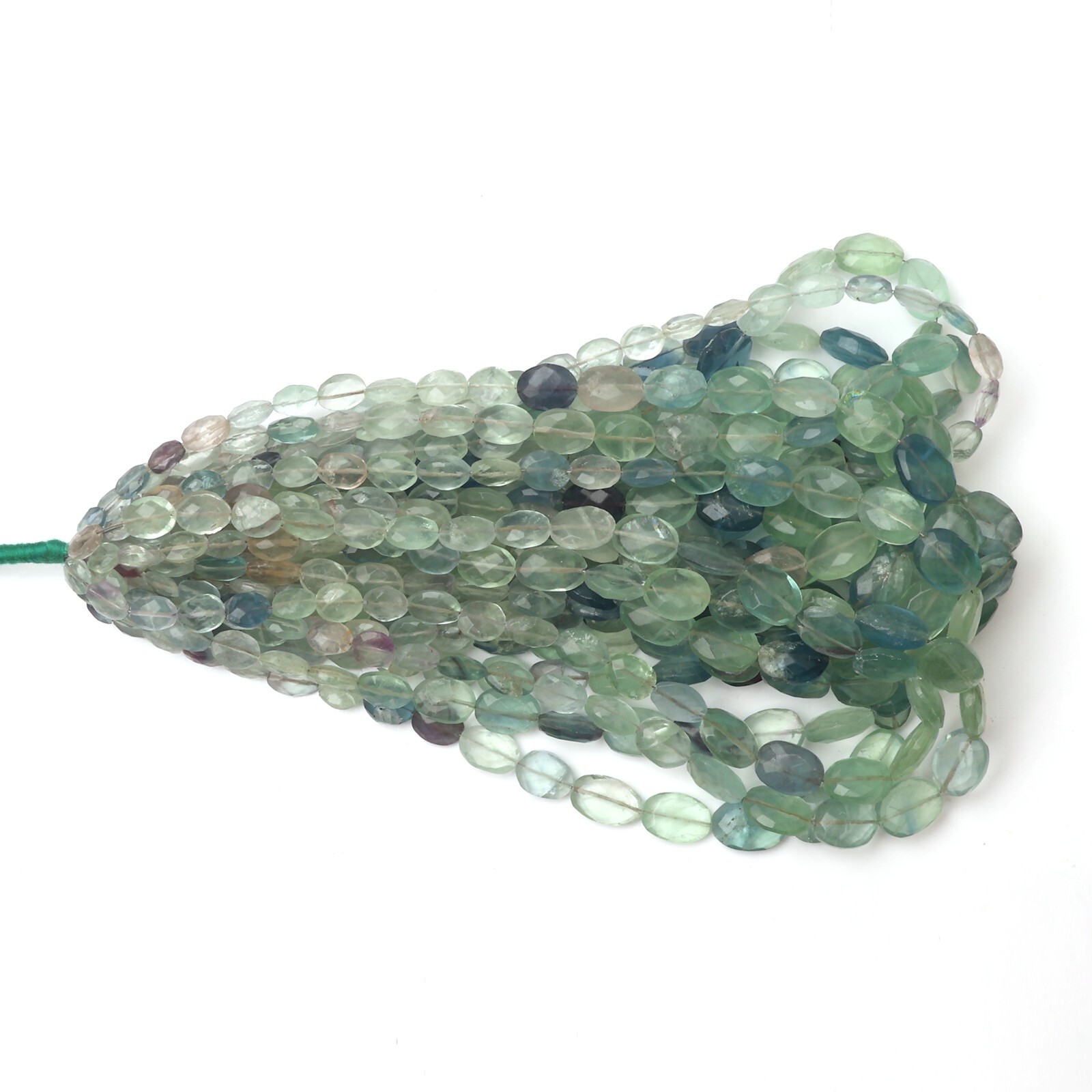 Natural Fluorite Beads 13 Inch Strand 7×10-11×15 MM Beads Faceted Oval Beads