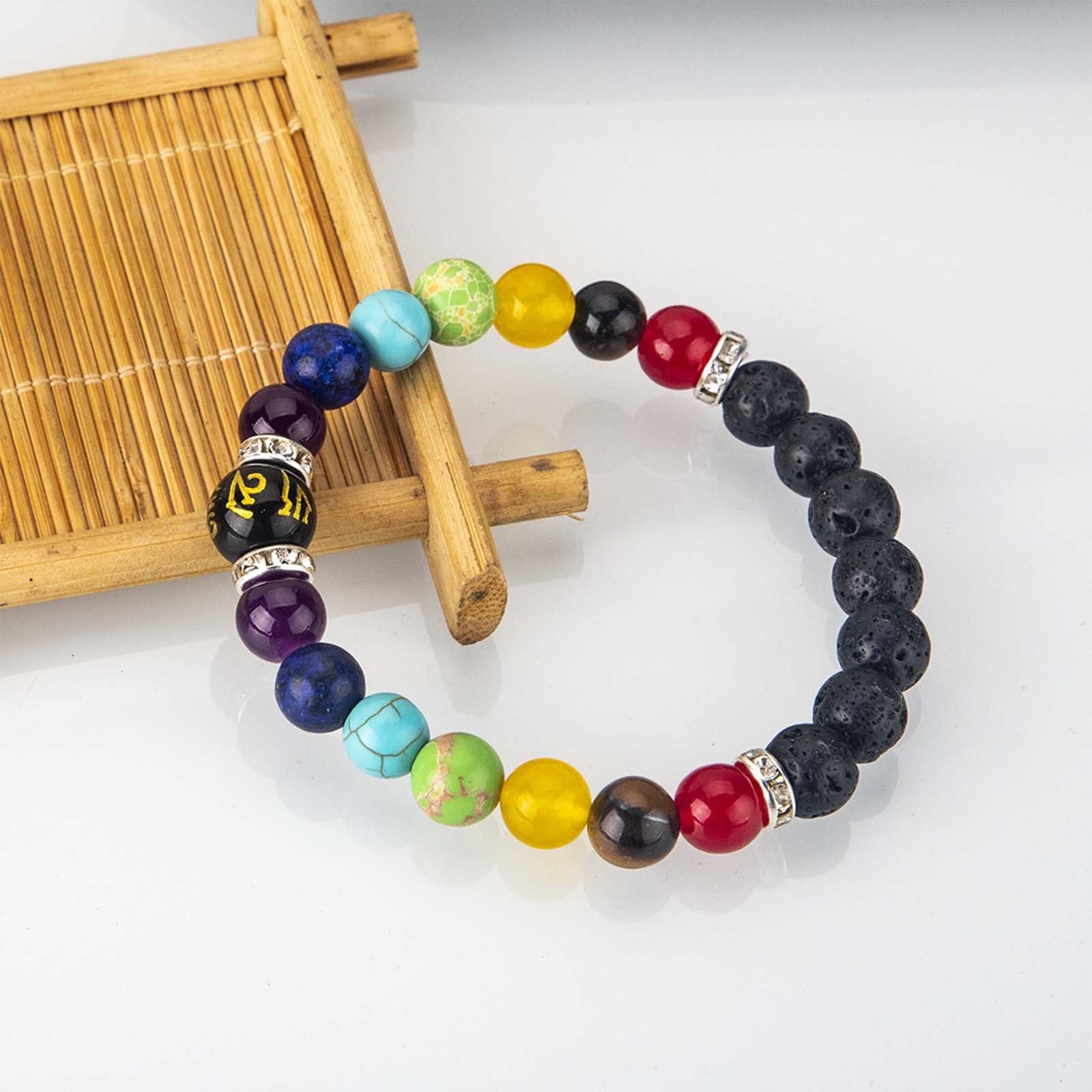 Chakra Bracelets for Women Healing Chakra Beaded Bracelets Essential Oil Diffuse