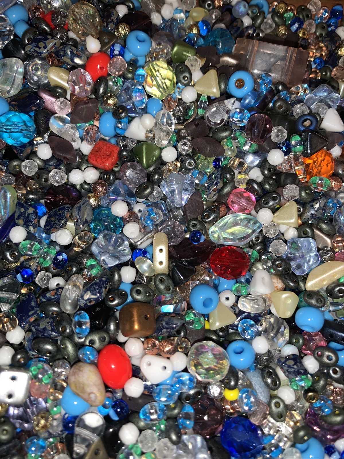 New Czech 15oz 1-6mm SMALL Glass Bead Soup Mixed Lot Tiny Beads Gorgeous Mix💯