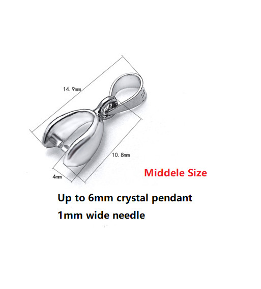 925 Sterling Silver Pendant Bail Connector Pinch Clasp for Necklace Findings DIY