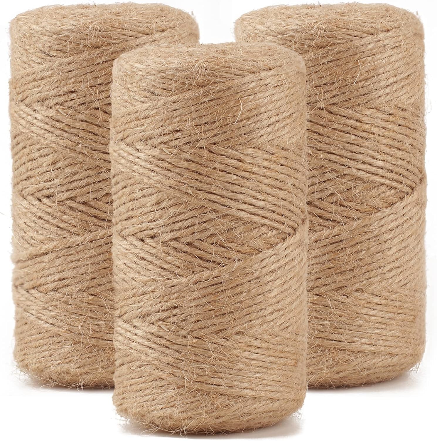 984 FT Natural Jute Twine, Twine String, 3ply Thin Ribbon Hemp Twine