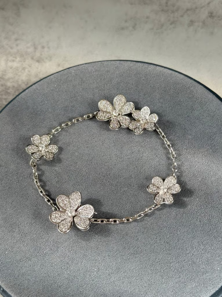 Frivole Flower cz 925 silver rose gold plated bracelet 17cm