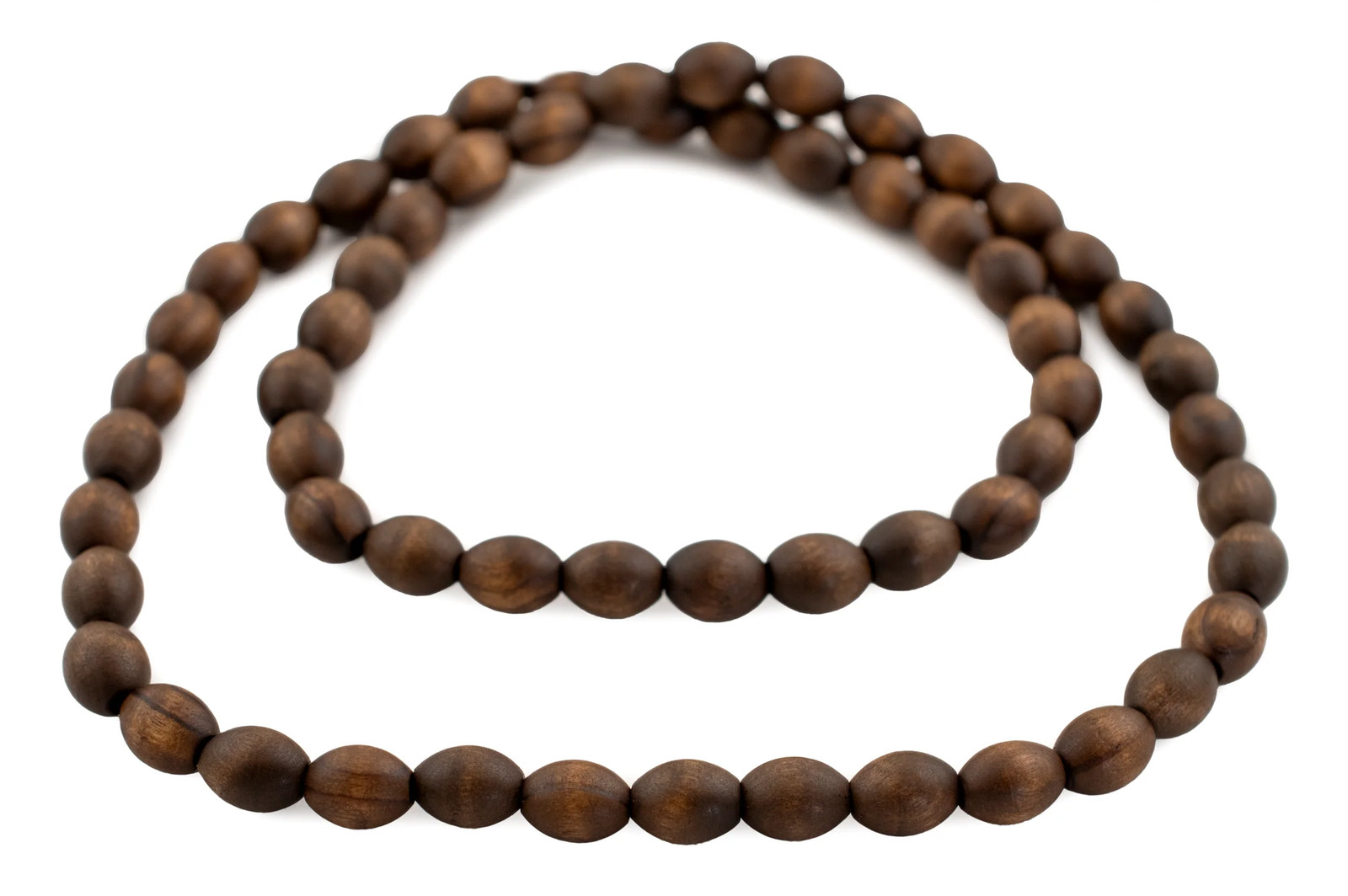 Vintage-Style Oval Olive Wood Beads from Bethlehem 10x8mm Middle East Brown