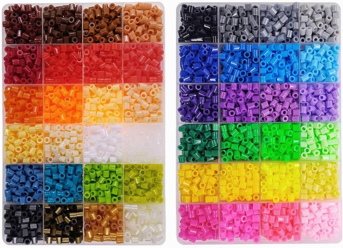 4800Pcs Fuse Beads Kit for Kids Crafts, 48 Colors 5Mm Melting Beads Set Includin