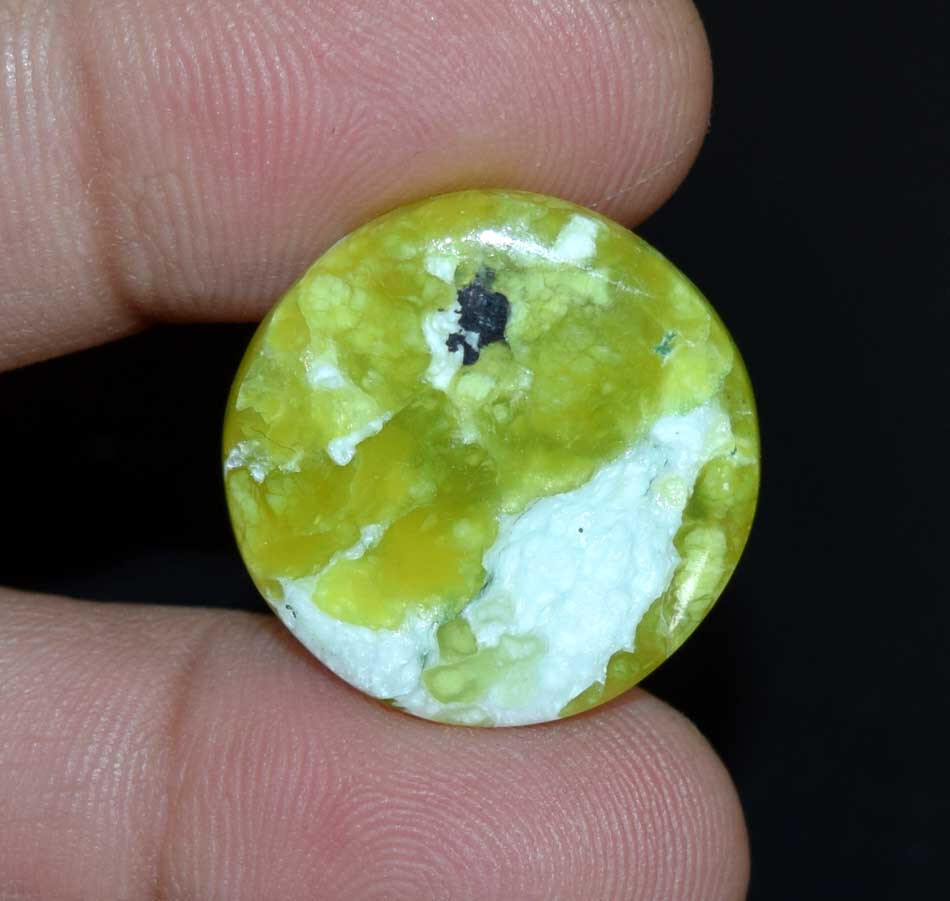 18.00 Cts. 100% Natural Lizardite Round Cabochon Loose Gemstone For Pendant Ring